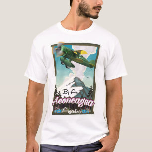 Camiseta Cópia do poster do vôo do vintage de Aconcagua -