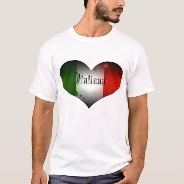 Camiseta cópia italiana do coração, Italiana (Frente)