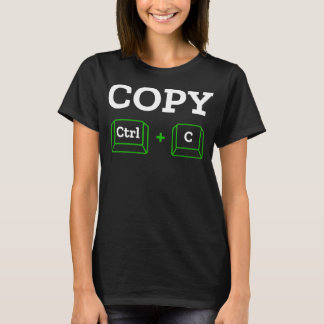 Camiseta Copiar Colar Ctrl + c Família Correspondente à Mãe