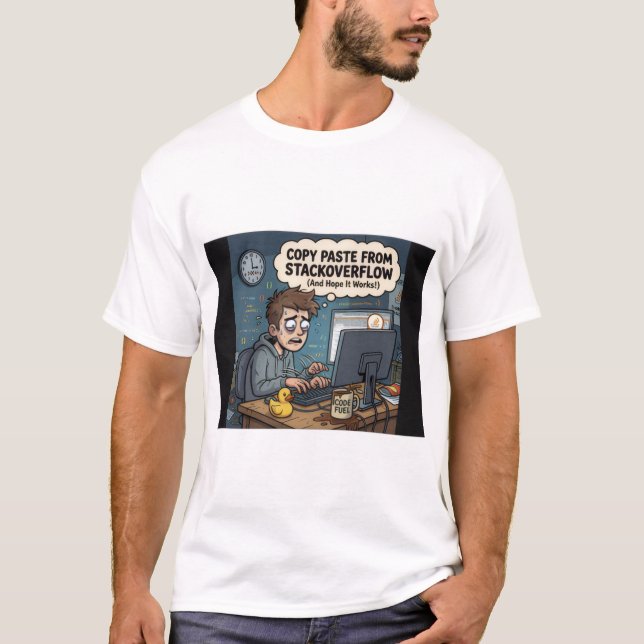 Camiseta Copiar e Colar do StackOverflow - T Programador Di (Frente)