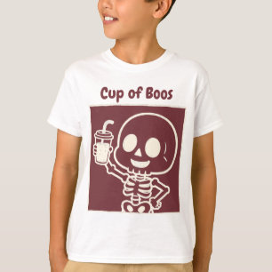 Camiseta Copo de Boos Bebe Esqueleto Fofo Halloween