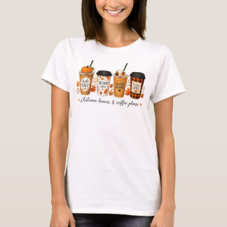 Camiseta Copo de Café de Outono, Tempero de Abóbora, Clima