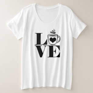 Camiseta Copo de Café do Amor Coração Amante de Café