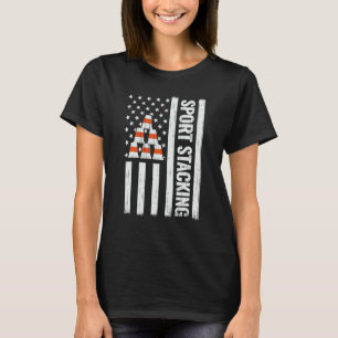 Camiseta Copo de empilhamento rápido de bandeira dos EUA 4 