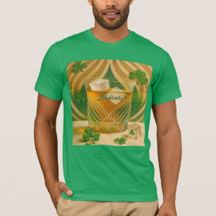 Camiseta Copo para Uísque Irlandês Shamrocks "Sláinte!"