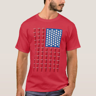 Camiseta Copo Solo Vermelho Beer Pong Bandeira Americana EU
