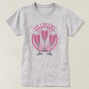 Camiseta Copos de Champanhe Rosado Mimosa