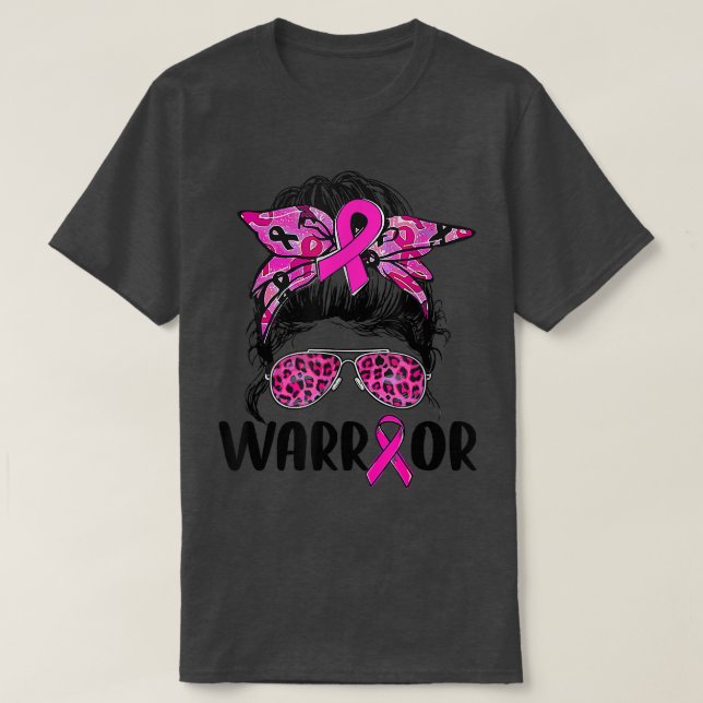 Camiseta Copos de pão bagos vestem cancer de peito de guerr (Frente do Design)