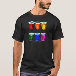 Camiseta Copos de shot SlipperyJoe's seis xícaras dispostas