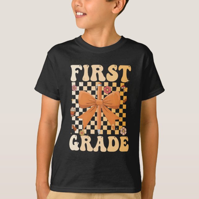 Camiseta Coquete De Arco De Queda Escolar De Primeiro Grau (Frente)