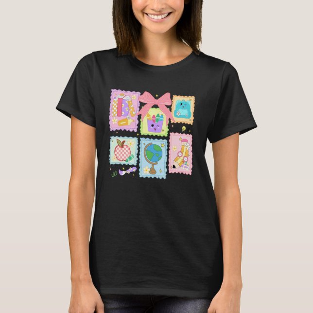 Camiseta Coquete de Volta às Aulas Lápis com Laço Professor (Frente)