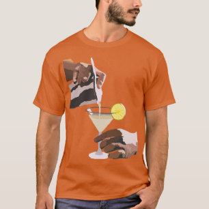 Camiseta coquetel abstrato