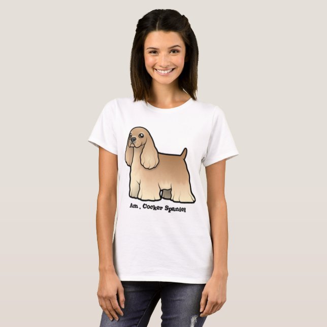Camiseta coquetel americano spaniel (Frente Completa)