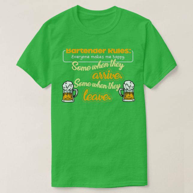 Camiseta Coquetel de Regras do Barman Pun 1 (Frente do Design)