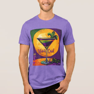 Camiseta Coquetel Mardi Gras Pôr do Sol Fleur De Lis Meados