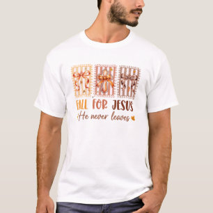 Camiseta Coquette Arco Cai Por Jesus Que Ele Nunca Sai