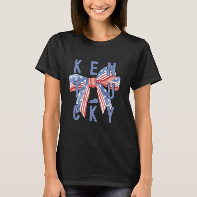 Camiseta Coquette Arco Kentucky 4 De Julho Patriótico Ameri (Frente)
