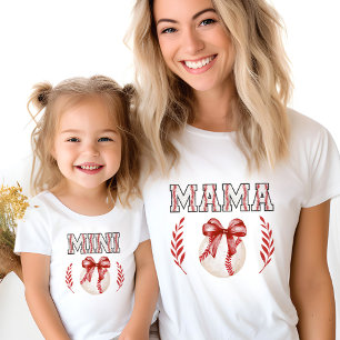 Camiseta Coquette Baseball Mama Red Arco Número traseiro pe
