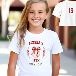 Camiseta Coquette Baseball Red Arco Birthday