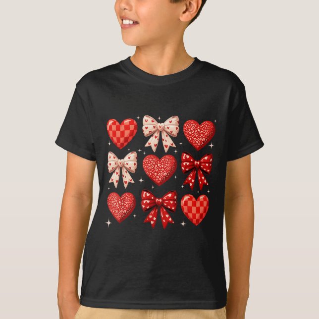 Camiseta Coquette Bow Leopard Hearts Valentine Women Girl G (Frente)