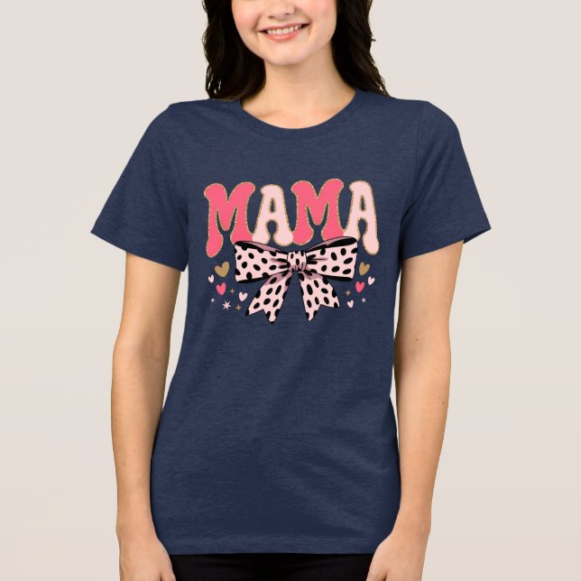 Camiseta Coquette Bow Mama - Dia das Mães (Frente)