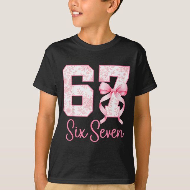 Camiseta Coquette Bow Number 67 Funny Meme Nk Floral Women  (Frente)