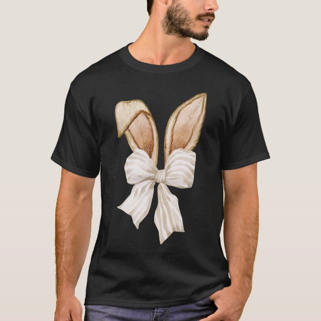 Camiseta Coquette Bunny, Design de Arco e Orelhas (Frente)