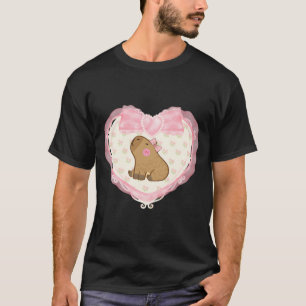 Camiseta Coquette Capybara Pink Heart