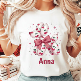 Camiseta Coquette Cherry Balloon Dog Aesthetic Women's