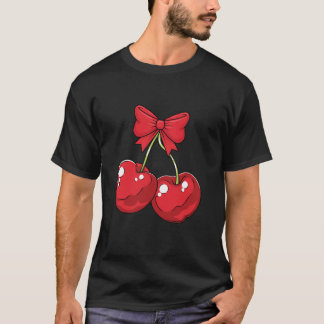 Camiseta Coquette Cherry e Arcos Kawaii Cherry Aestético