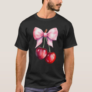 Camiseta Coquette Cherry e Arcos Kawaii Cherry Aestético T