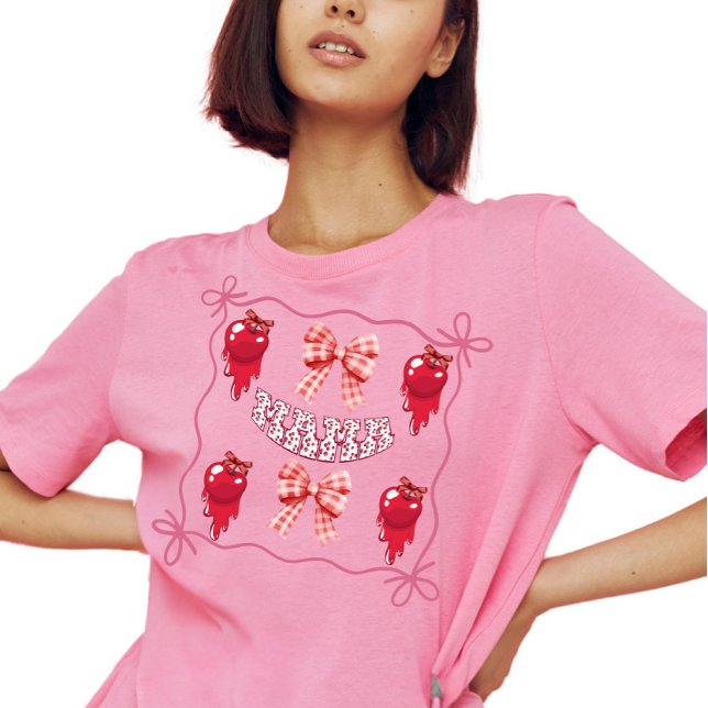 Camiseta Coquette Cherry Mama Dia de as mães Gift (Criador carregado)
