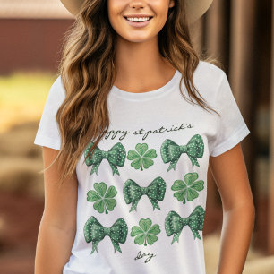 Camiseta Coquette Clovers e Arcos verdes com pontos brancos