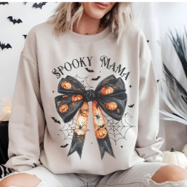 Camiseta Coquette do Arco de Mama Spooky Black Halloween