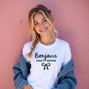 Camiseta Coquette do Arco francês chic   Bonjour Mon Amour