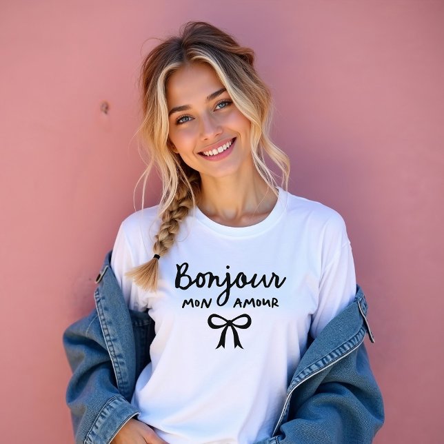 Camiseta Coquette do Arco francês chic | Bonjour Mon Amour (Criador carregado)