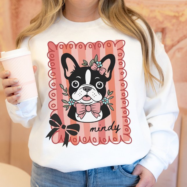 Camiseta Coquette French Bulldog Pet Owner Hand Drawn Gift (French Bulldog Dog Mama Coquette Tee)
