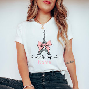 Camiseta Coquette Girls Trip Pink Arco Eiffel Torre