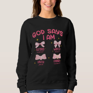 Camiseta Coquette Mãe Deus Diz Que Sou Forte E Amada Eno