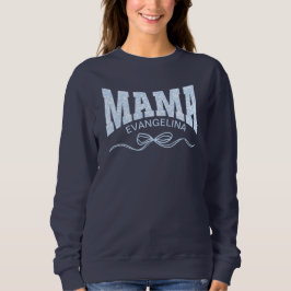 Camiseta Coquette MAMA Personalizado Toile Azul