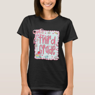 Camiseta Coquette Menina Rosa Laço Terceira Série Professor
