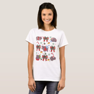 Camiseta Coquette Moo Deng E Árvore De Natal