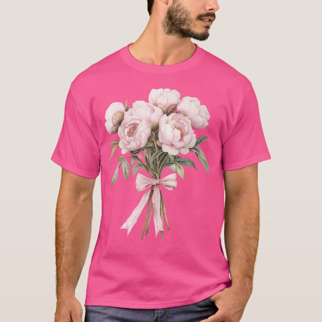 Camiseta Coquette Peony Bouquet Inspired Flower Plant Lover (Frente)