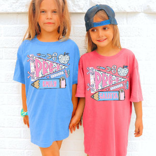 Camiseta Coquette Pré-escolar Nome Crianças Volta às Aulas
