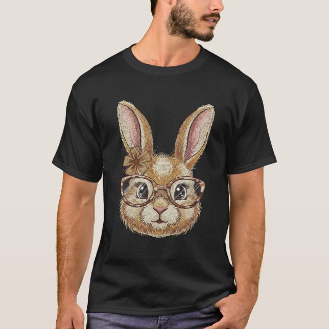 Camiseta Coquette Retro Leopardo Coelho Feliz Páscoa Fashio (Frente)