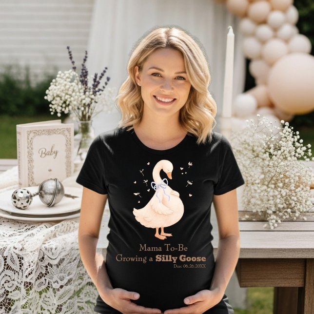 Camiseta Coquette Silly Goose Blue Mommy-to-Be, Pregnancy  (Coquette Silly Goose Blue Mommy-to-Be, Pregnancy T-Shirt)