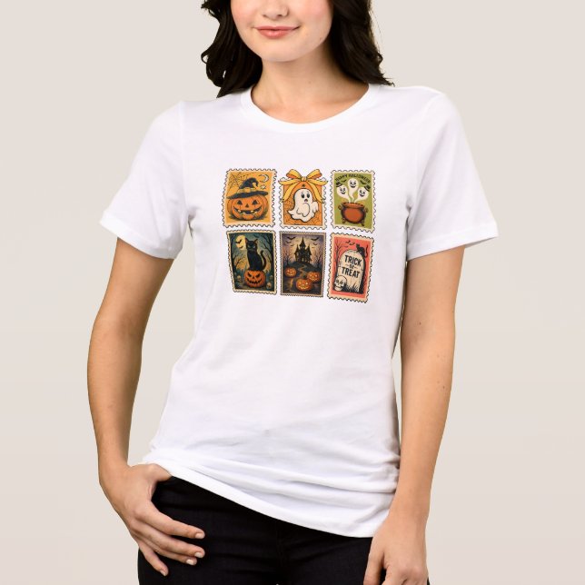 Camiseta Coquette Vintage Halloween Stamps (Frente)