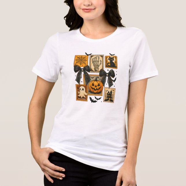 Camiseta Coquette Vintage Halloween Stamps (Frente)