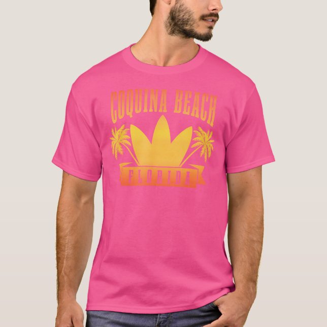 Camiseta Coquina Beach Flórida Fl Surf Sunset Surfer (Frente)