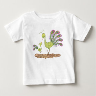 Camiseta Cor aquática de pavão adorável